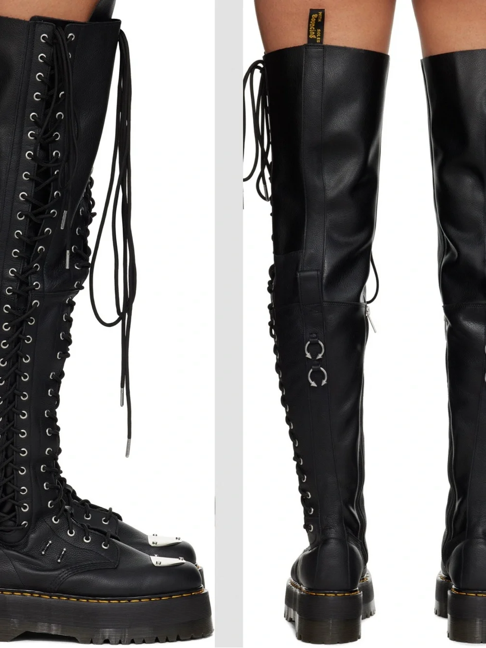 Dr Martens 28-EYE EXTREME MAX VIRGINIA LEATHER KNEE HIGH BOOTS